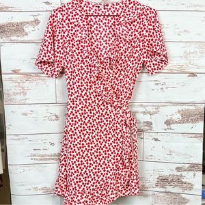 New Topshop Floral Print Wrap Mini Dress Size 6